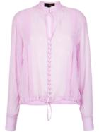 Andrea Bogosian Sheer Silk Shirt - Pink & Purple