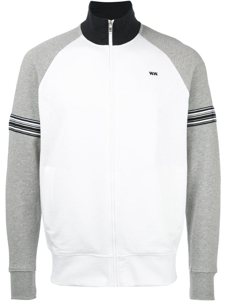 Wood Wood High Neck Zipped Sweatshirt - White