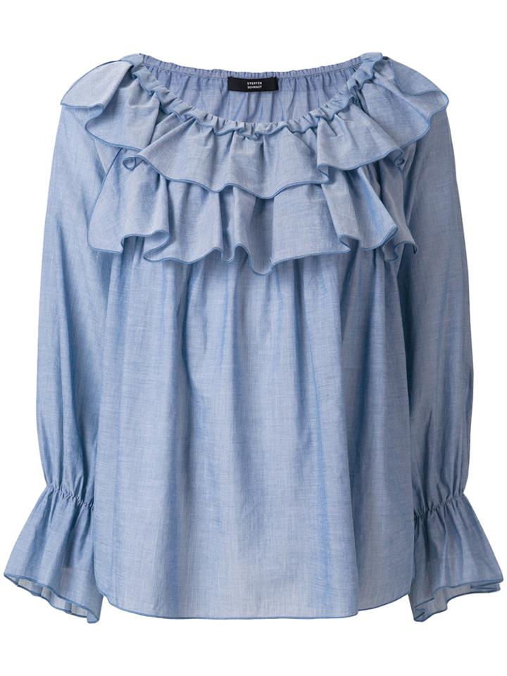 Steffen Schraut Layered Frill Blouse - Blue