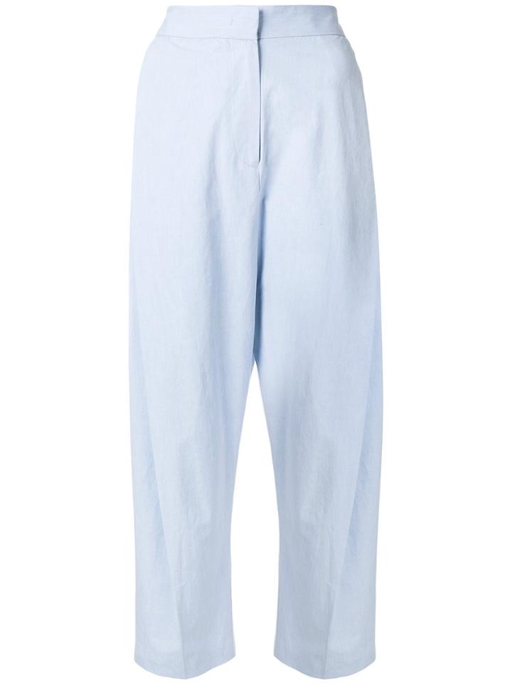 Alberto Biani Cropped Tailored Trousers - Blue