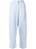 Alberto Biani Cropped Tailored Trousers - Blue
