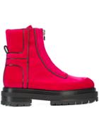Pierre Hardy Stitch Detailed Platform Sole Ankle Boots - Pink & Purple