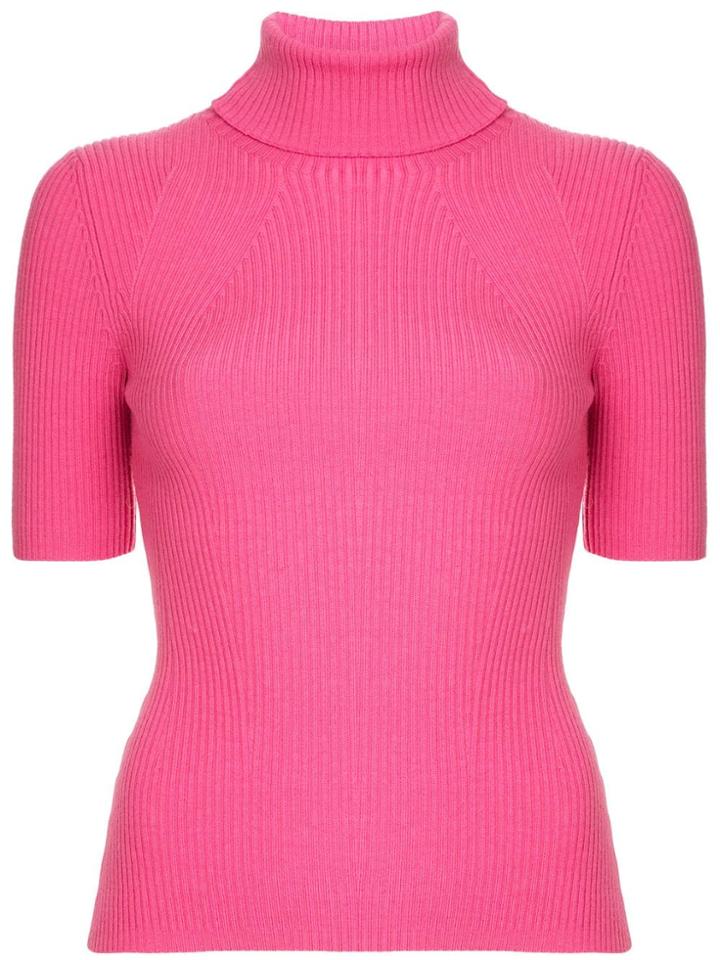 3.1 Phillip Lim Ribbed Knit Turtleneck Top - Pink