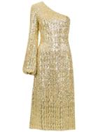 Nk One Shoulder Midi Dress - Yellow & Orange