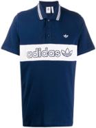 Adidas Panelled Logo Polo Shirt - Blue