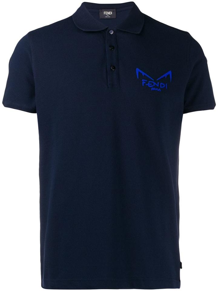 Fendi Diabolic Eyes Polo Shirt - Blue