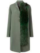Gianluca Capannolo Fox Fur Detail Coat - Green