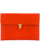 Alexander Mcqueen Crocodile Embossed Clutch - Yellow & Orange