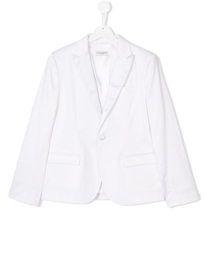 Paolo Pecora Kids Single Breasted Blazer - White