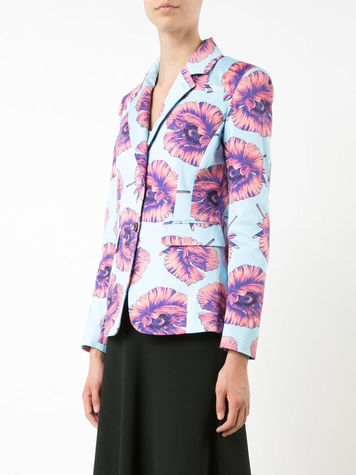 Altuzarra - Floral Blazer - Women - Cotton/polyester/spandex/elastane/viscose - 38, Blue, Cotton/polyester/spandex/elastane/viscose