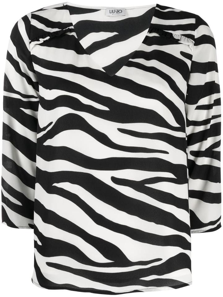 Liu Jo Zebra Print Blouse - Black