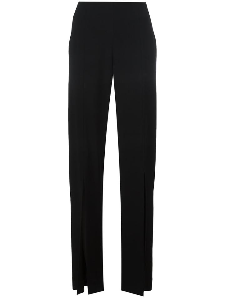 Jonathan Simkhai Front Slit Trousers, Women's, Size: 4, Black, Spandex/elastane/acetate/viscose