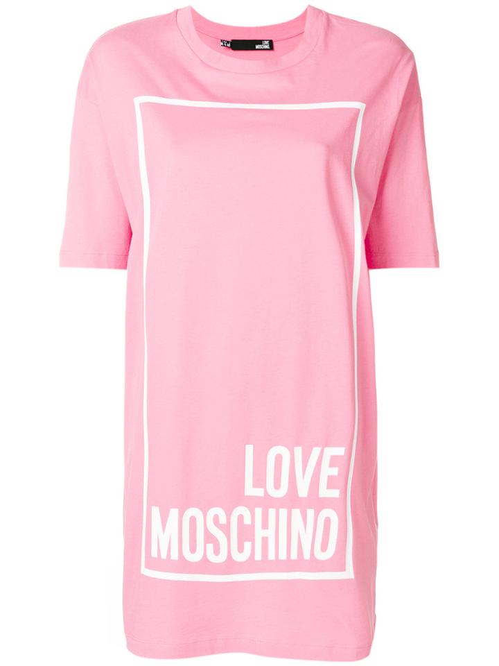 Love Moschino Box Logo T-shirt Dress - Pink & Purple