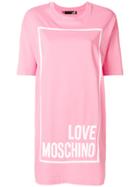 Love Moschino Box Logo T-shirt Dress - Pink & Purple