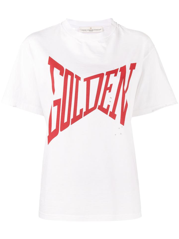 Golden Goose Deluxe Brand - 'golden' Print T-shirt - Women - Cotton - L, White, Cotton