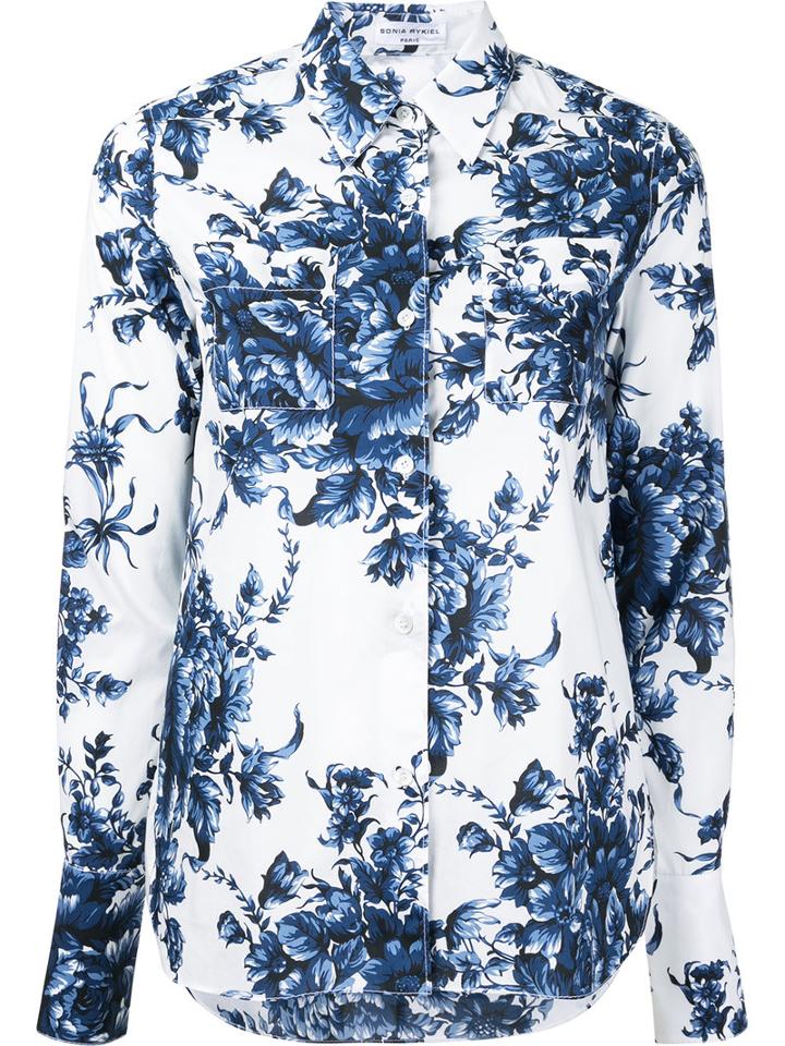 Sonia Rykiel - Printed Shirt - Women - Cotton - 38, White, Cotton