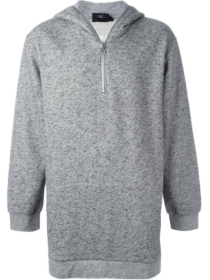 Ejxiii Zip Detail Hoodie, Men's, Size: Xl, Grey, Cotton