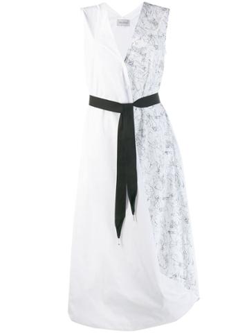 Balossa White Shirt Patchwork Dress