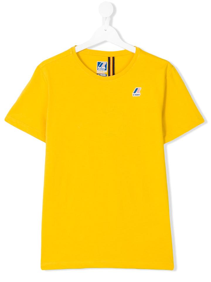 K Way Kids - Teen Chest Logo T-shirt - Kids - Cotton - 16 Yrs, Yellow/orange