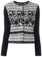 Giambattista Valli Ribbed Sleeve Tweed Jacket, Women's, Size: 48, Black, Cotton/polyamide/viscose/virgin Wool