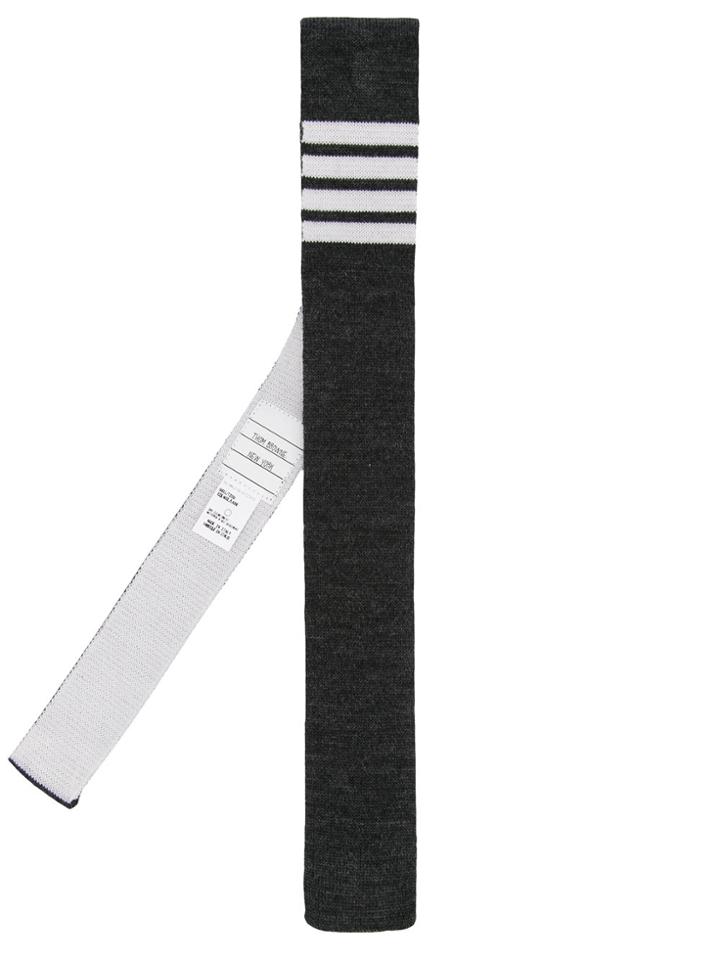 Thom Browne Striped Knitted Tie - Green