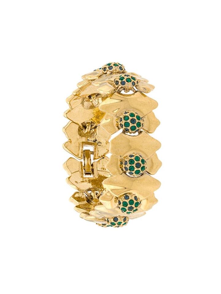 Nina Ricci Pre-owned Crystal Embellished Cuff - Gold