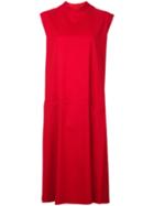 Mm6 Maison Margiela - Belted High Neck Dress - Women - Polyester/polyurethane/virgin Wool - 42, Red, Polyester/polyurethane/virgin Wool