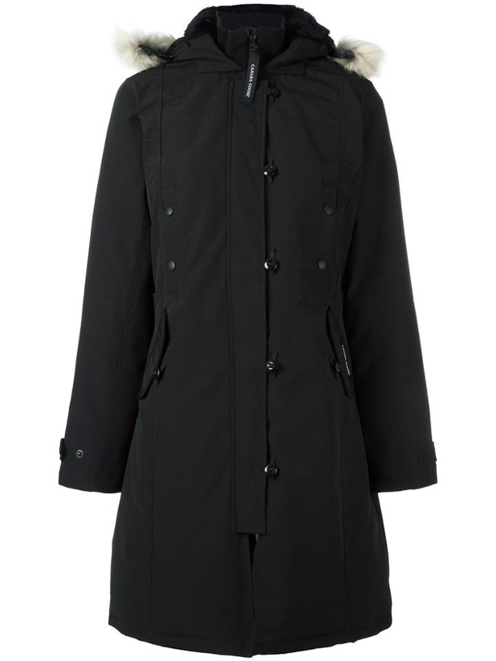 Canada Goose Buttoned Zipped Parka Coat - Black