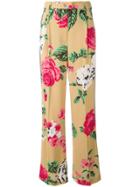 Msgm Floral Print Trousers - Nude & Neutrals