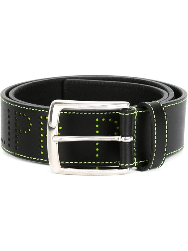Philipp Plein Logo Punch-hole Belt