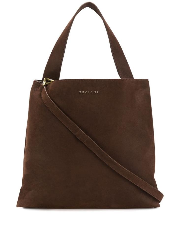 Orciani Logo Top-handle Tote - Brown