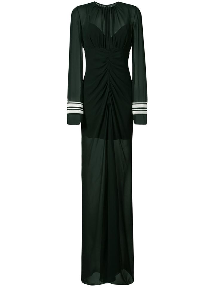 Vera Wang Corded Cuffs Draped Gown - Black
