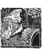 Roberto Cavalli Animal Print Scarf, Women's, Black, Silk