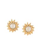 Chanel Vintage Sun Motif Earrings - Metallic