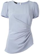 Emporio Armani Plain T-shirt, Women's, Size: 38, Blue, Silk
