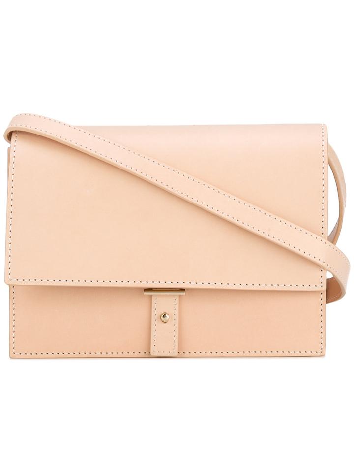 Pb 0110 - Fold-over Top Crossbody Bag - Women - Calf Leather - One Size, Nude/neutrals, Calf Leather
