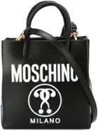 Moschino Logo Print Square Tote, Women's, Calf Leather