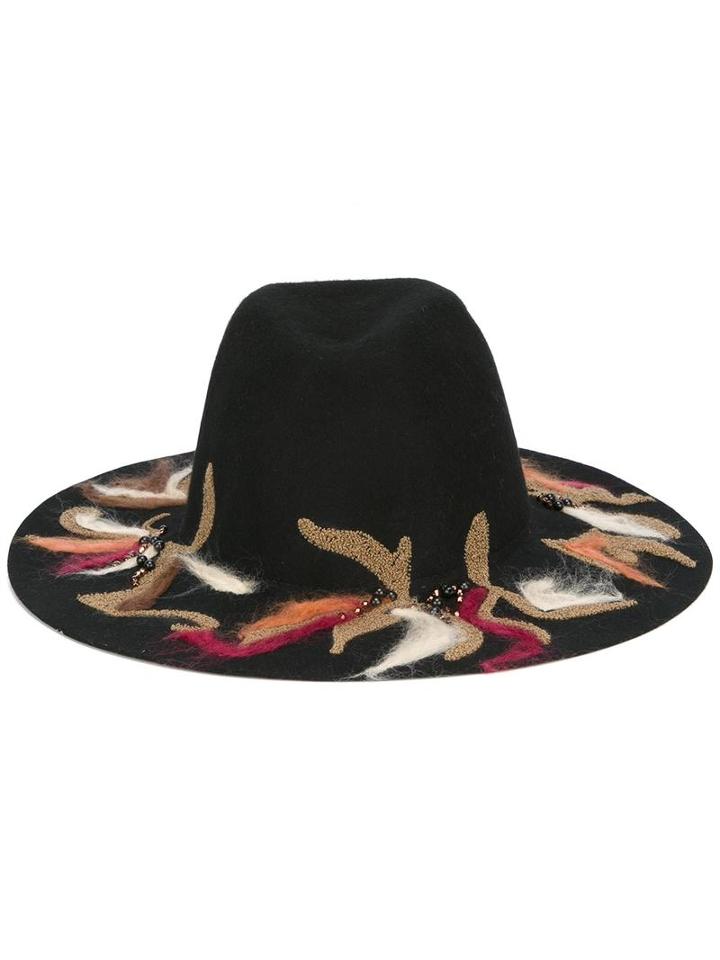 Le Chapeau Embellished Fedora Hat, Women's, Size: 56, Black, Wool/merino