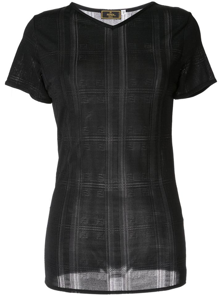 Fendi Pre-owned Logos Long Sleeve Top - Black