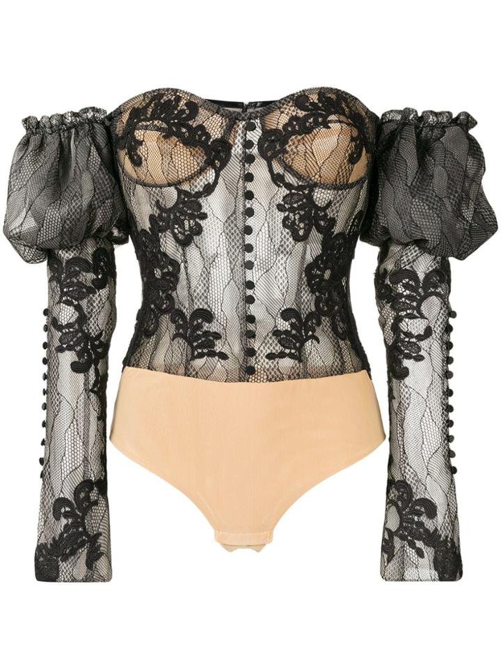 Jonathan Simkhai Lingerie Bustier Bodysuit - Black