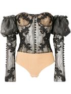 Jonathan Simkhai Lingerie Bustier Bodysuit - Black