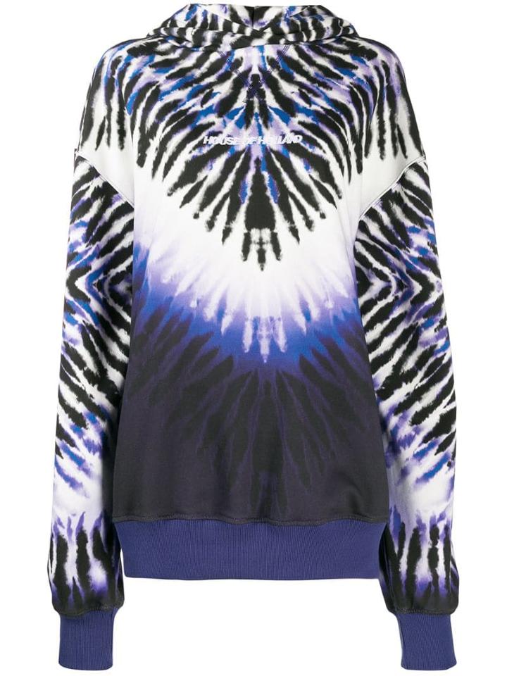 House Of Holland Longline Tie Dye Hoodie - Blue