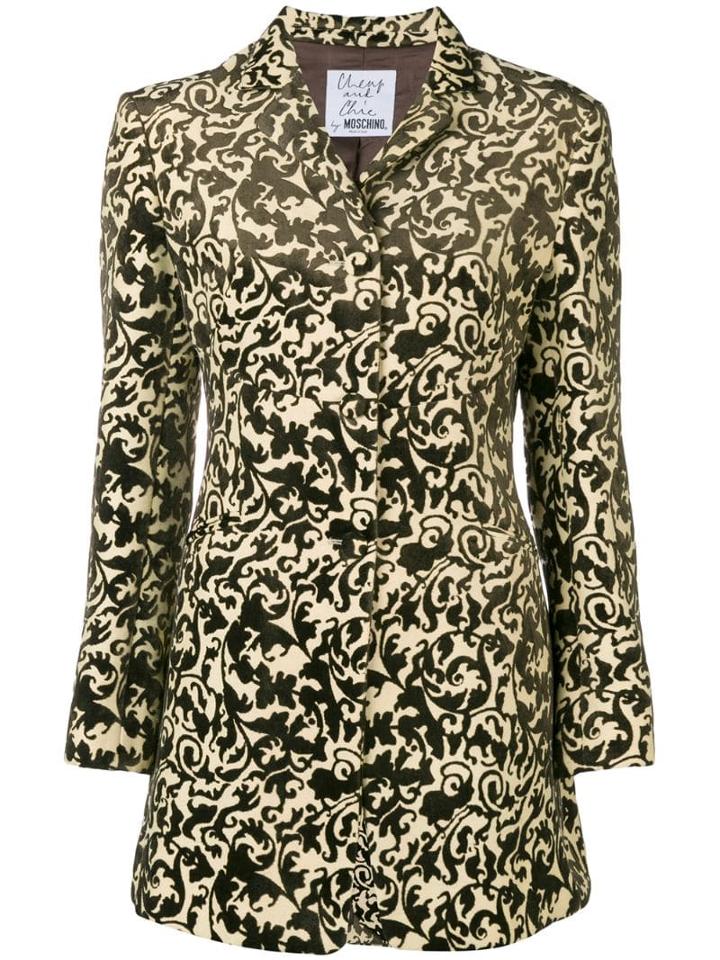 Moschino Pre-owned Burnout Velvet Jacket - Brown