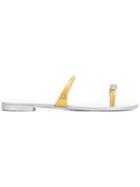 Giuseppe Zanotti Design Embellished Toe Ring Sandals - Metallic