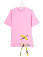 Msgm Kids Teen Lace Detail T-shirt - Pink & Purple