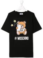 Moschino Kids Teen Bear Logo Print T-shirt - Black