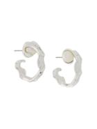 Coup De Coeur Liquid Pearl Hoop Earrings - Silver