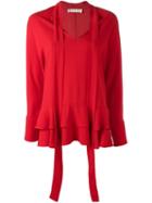 Marni Neck Tie Blouse, Women's, Size: 40, Red, Acetate/viscose