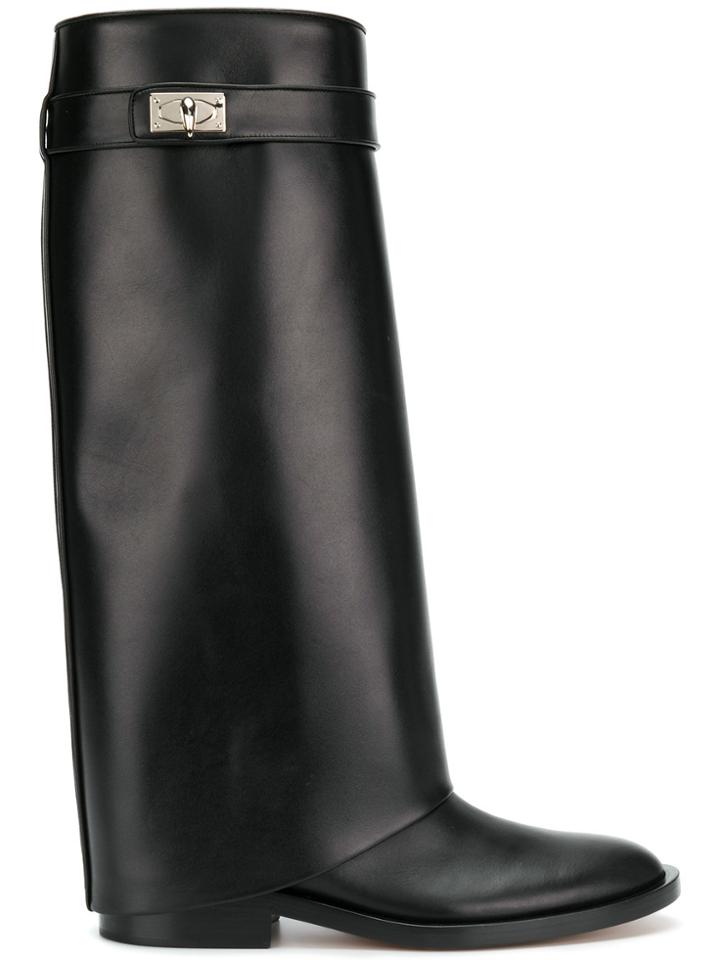 Givenchy Shark Lock Knee High Boots - Black