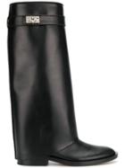 Givenchy Shark Lock Knee High Boots - Black